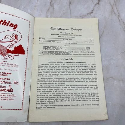 1955 Mar The Minnesota Beekeeper Magazine Red Wing MN Beekeepers Association TD5