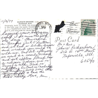 Durgin Bridge Sandwich NH Vintage Covered Bridge Postcard PD3