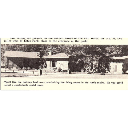 Fireside Cottages Estes Park CO 1958 Ad AG1-M4