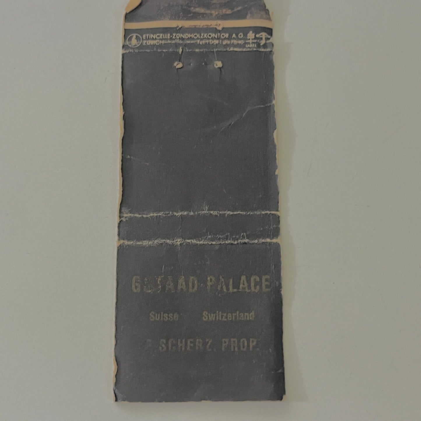 Gstaad Palace Switzerland F. Scherz Vintage Matchbook Cover MB8-6
