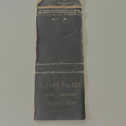 Gstaad Palace Switzerland F. Scherz Vintage Matchbook Cover MB8-6
