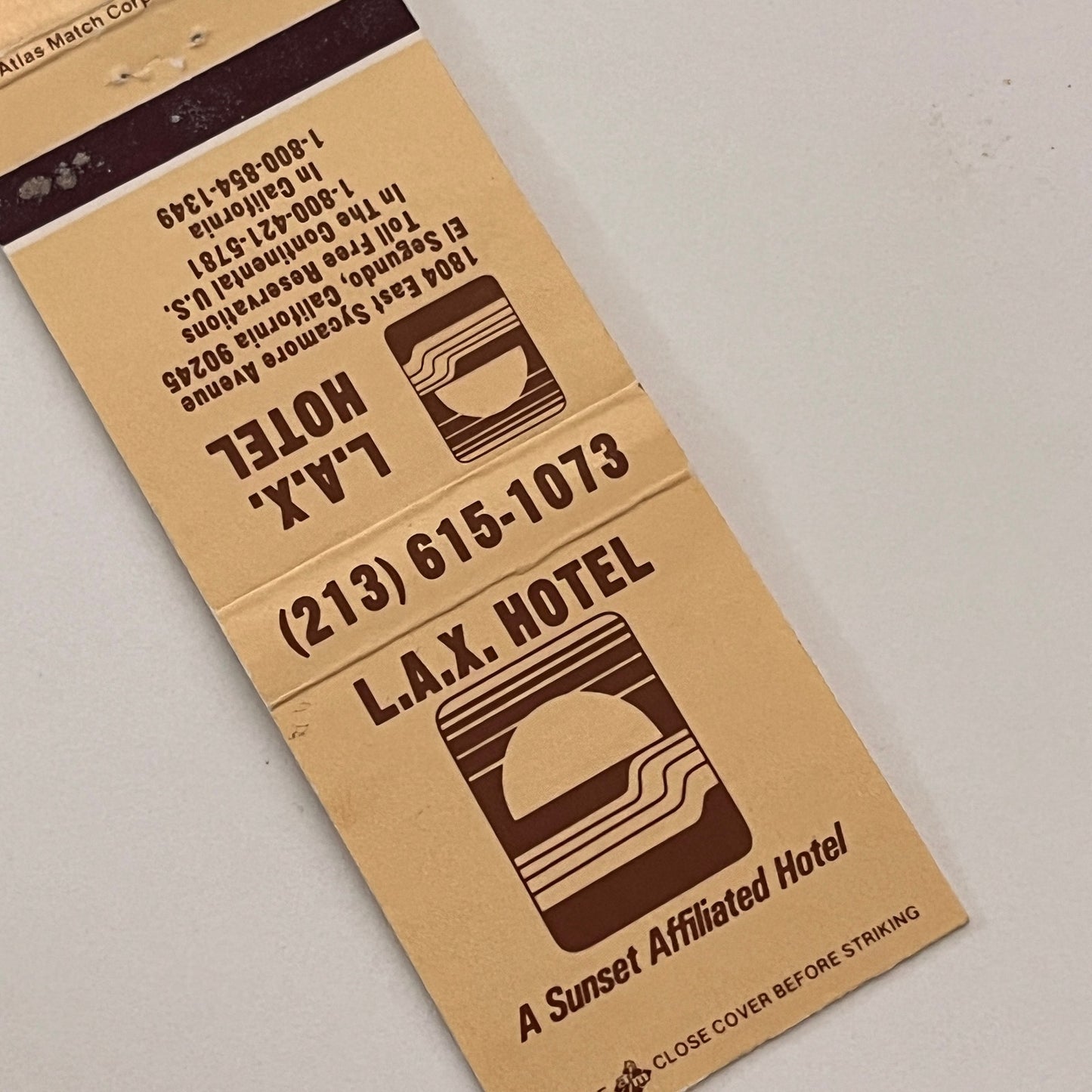 LAX Hotel El Segundo CA Vintage Matchbook Cover TB6-MB2-2