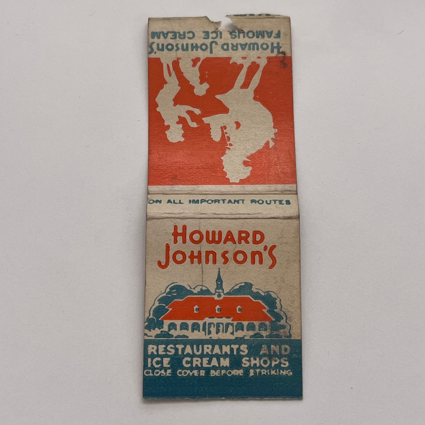 Howard Johnson's Restaurants & Ice Cream Shops Vintage Matchbook Cover TB8-MB-4