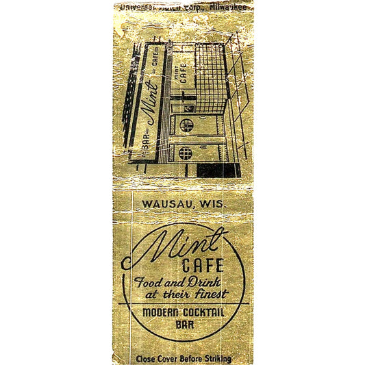 Mint Cafe Wausau WI Matchbook Cover SF3-Y3