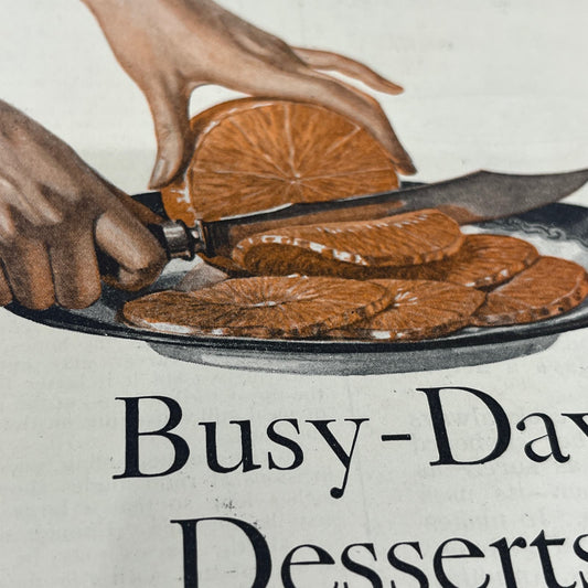 Sunkist Oranges Busy-Day Desserts 4.5x12 Vintage Magazine Advertisement FL6-6