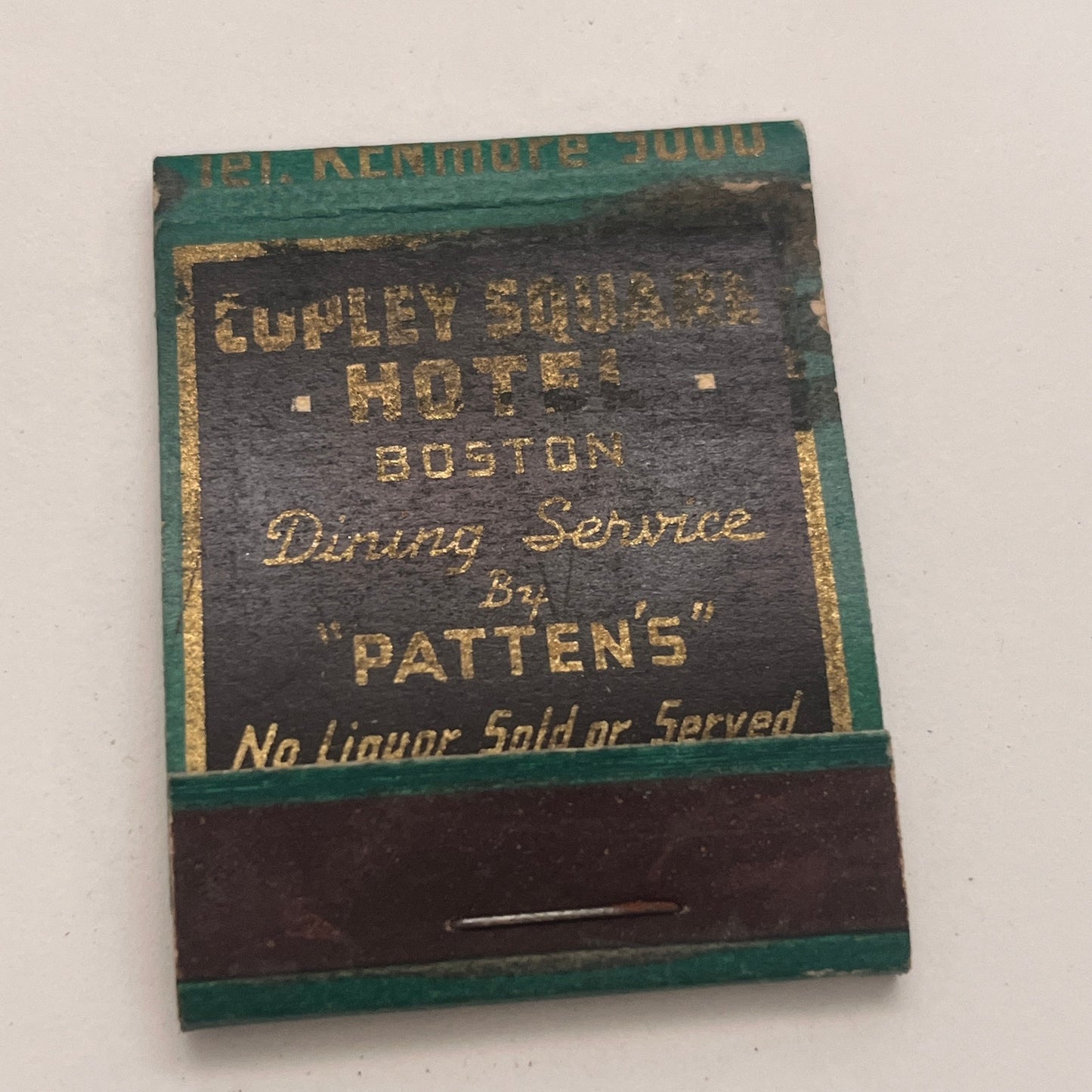 Copley Square Hotel Boston by Pattens Vintage Matchbook Cover TB8-MB2-4