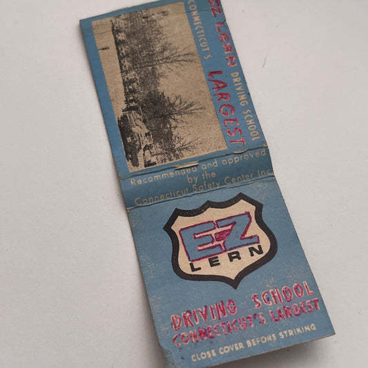 EZ Lern Driving School Connecticut Vintage Matchbook Cover TB8-MB-4