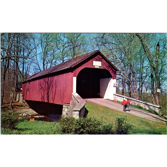 Haupt's Mill Bridge Bucks County Pennsylvania Covered Bridge Postcard PC5