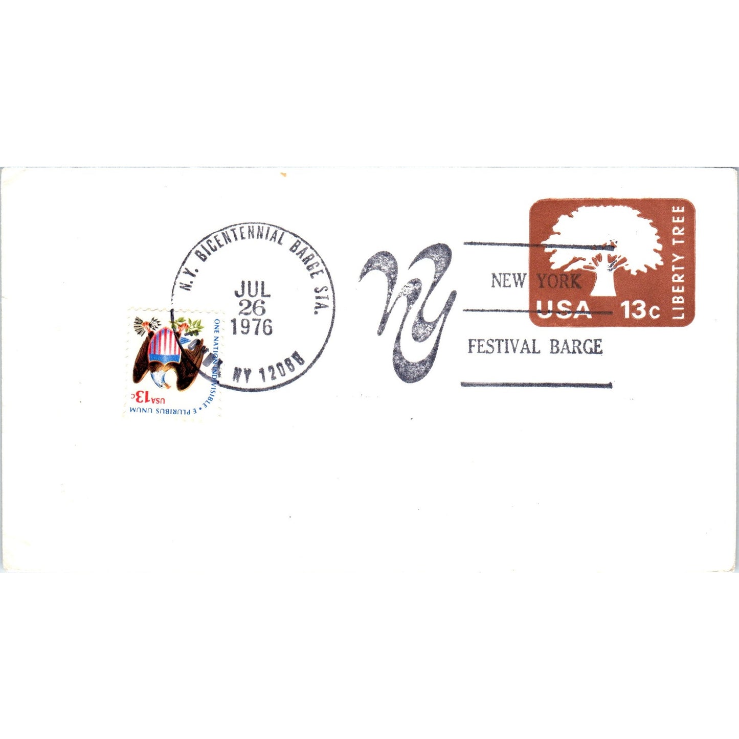 1976 New York Bicentennial Festival Barge Liberty Tree Postal Cover TI5-PC1