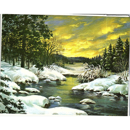 Winter Maine Inlet Norman Merritt Vintage Art Print 5x6 V12