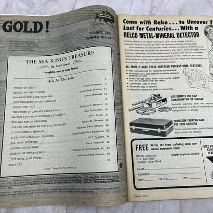 1976 Spring - Gold! Magazine - Treasure Hunting Metal Detecting Prospecting M13