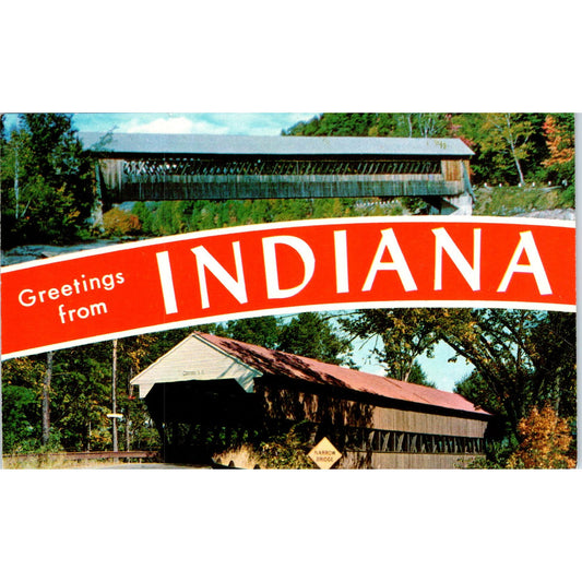 Indiana Covered Bridges 1800s Era Vintage Covered Bridge Postcard PC16