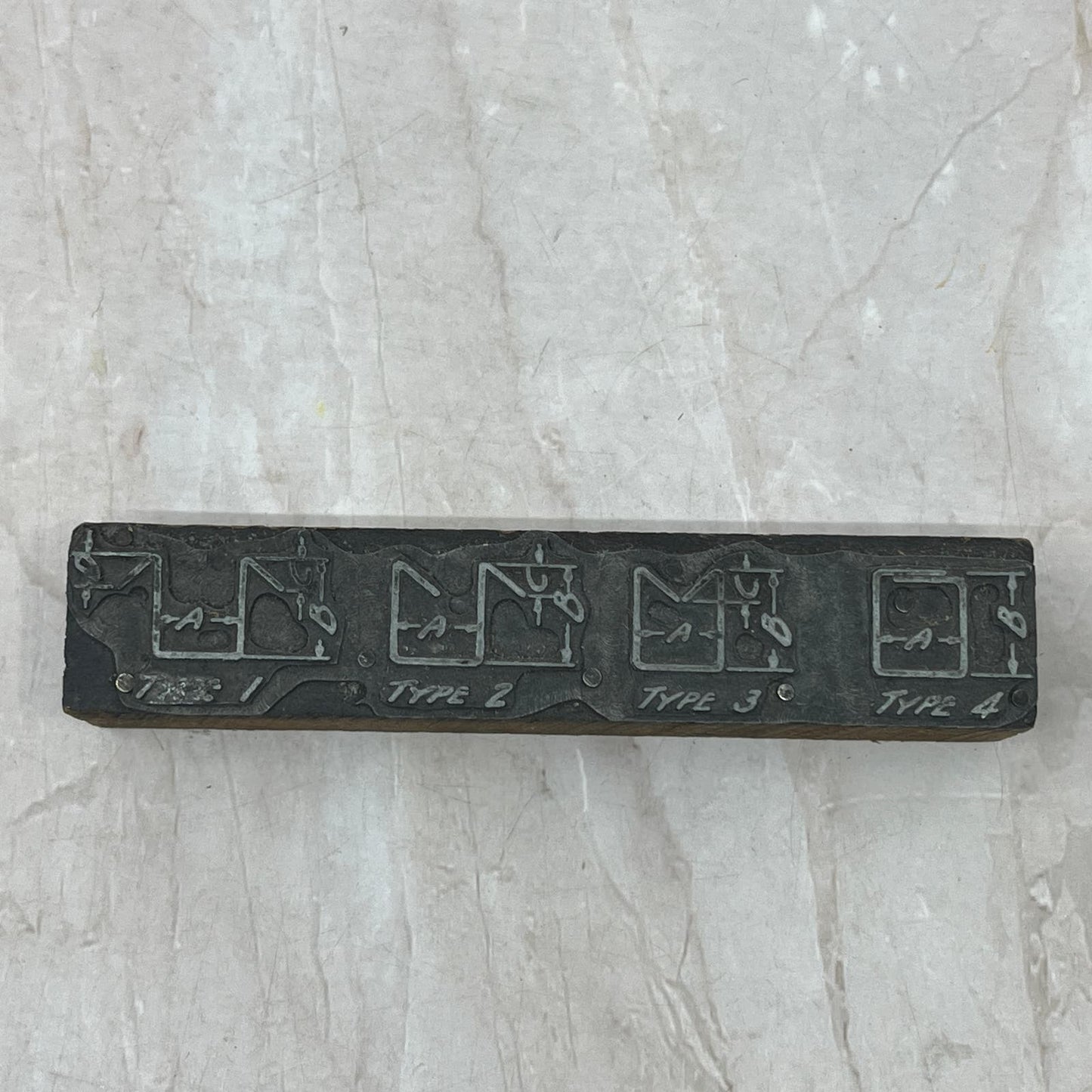 Diagram Schematics - Vintage Letterpress Printers Block Plate TG8