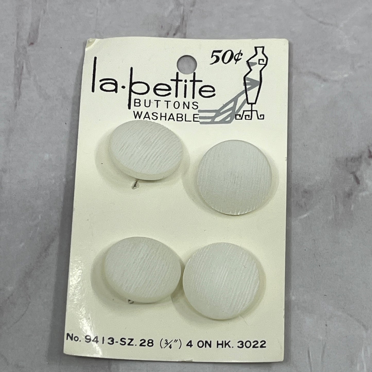 Vintage Lot of 4 La Petite Matte White Size 28 3/4 Buttons #3022 SE2