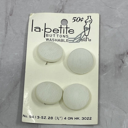 Vintage Lot of 4 La Petite Matte White Size 28 3/4 Buttons #3022 SE2