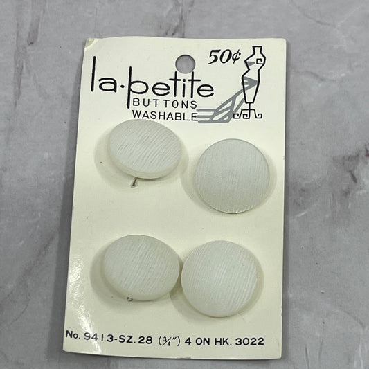 Vintage Lot of 4 La Petite Matte White Size 28 3/4 Buttons #3022 SE2