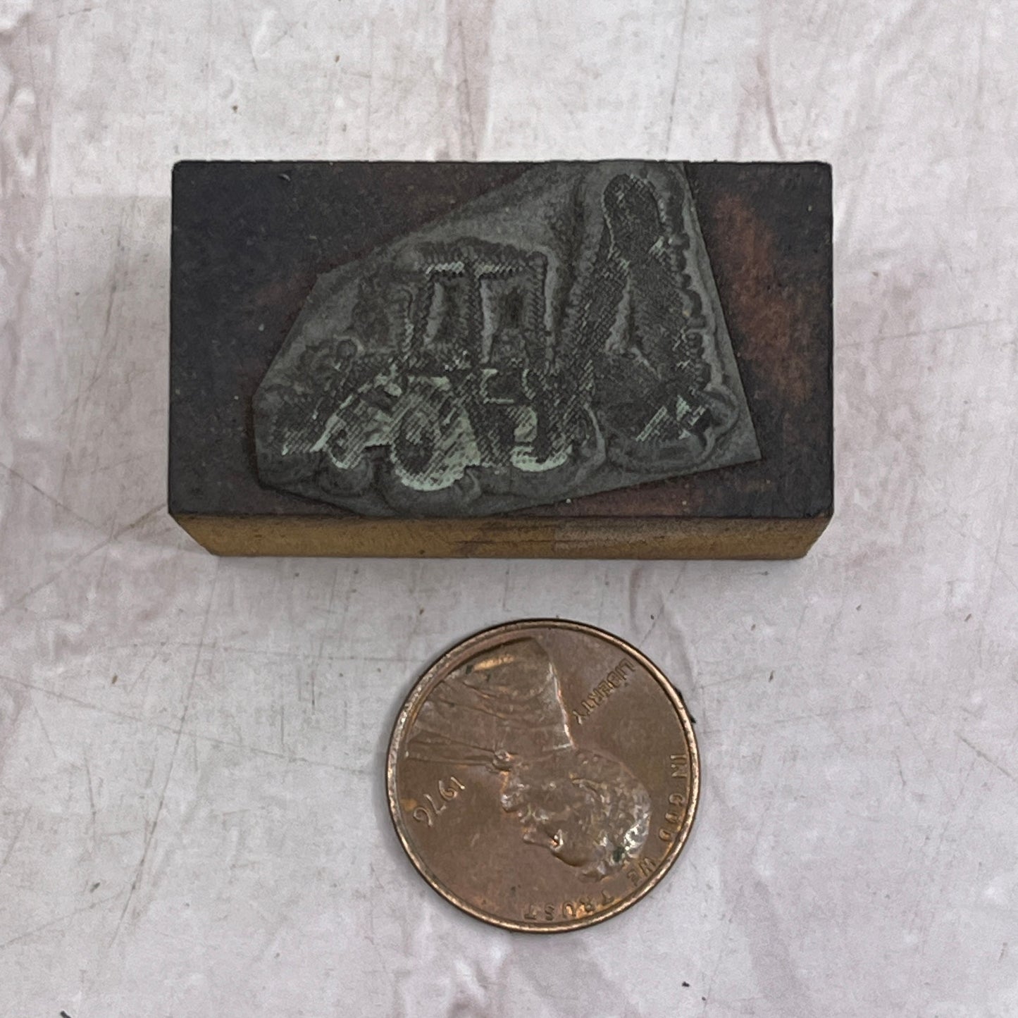 Retro Backhoe Construction Work Vintage Letterpress Printers Block Plate SF5