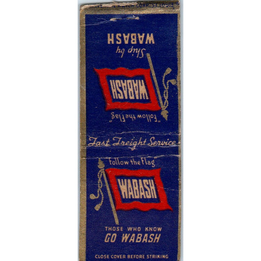 Wabash Fast Freight Service Vintage Matchbook Cover SD4-Y12