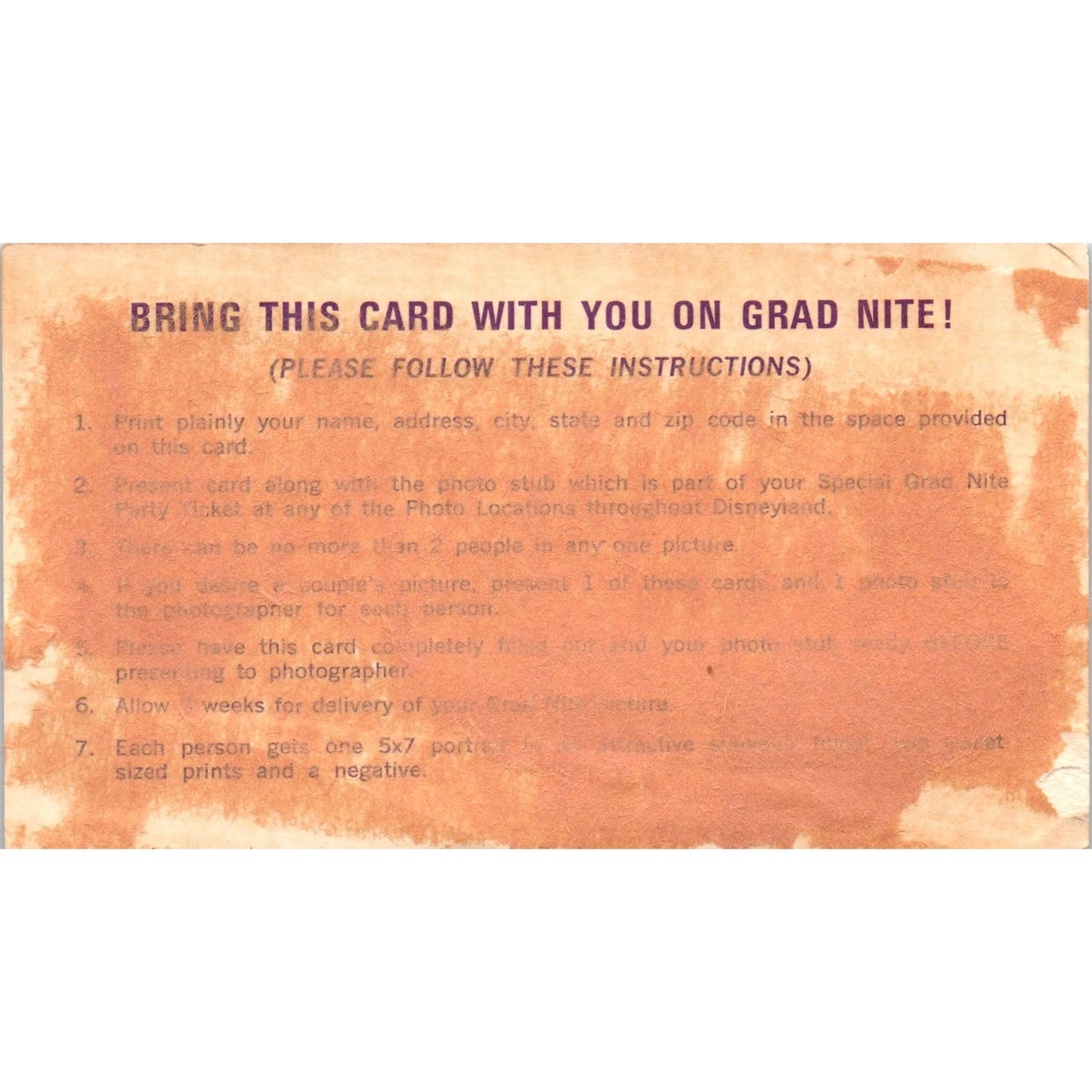 1960s Disney Disneyland Graduation Night Promotional Advertising Postcard AB9