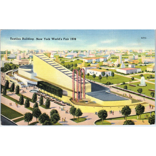 1939 New York World's Fair Textiles Building Vintage Postcard PD3