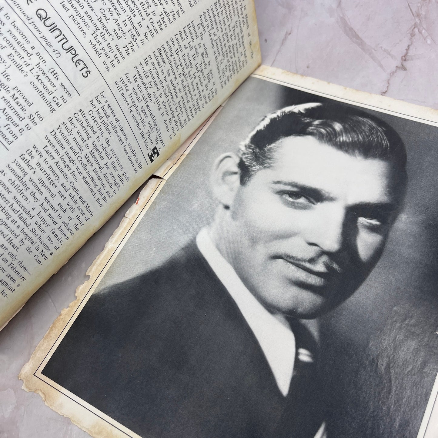 Humphrey Bogart Clark Gable 1975 Feb Nostalgia Illustrated Magazine TA9-E2