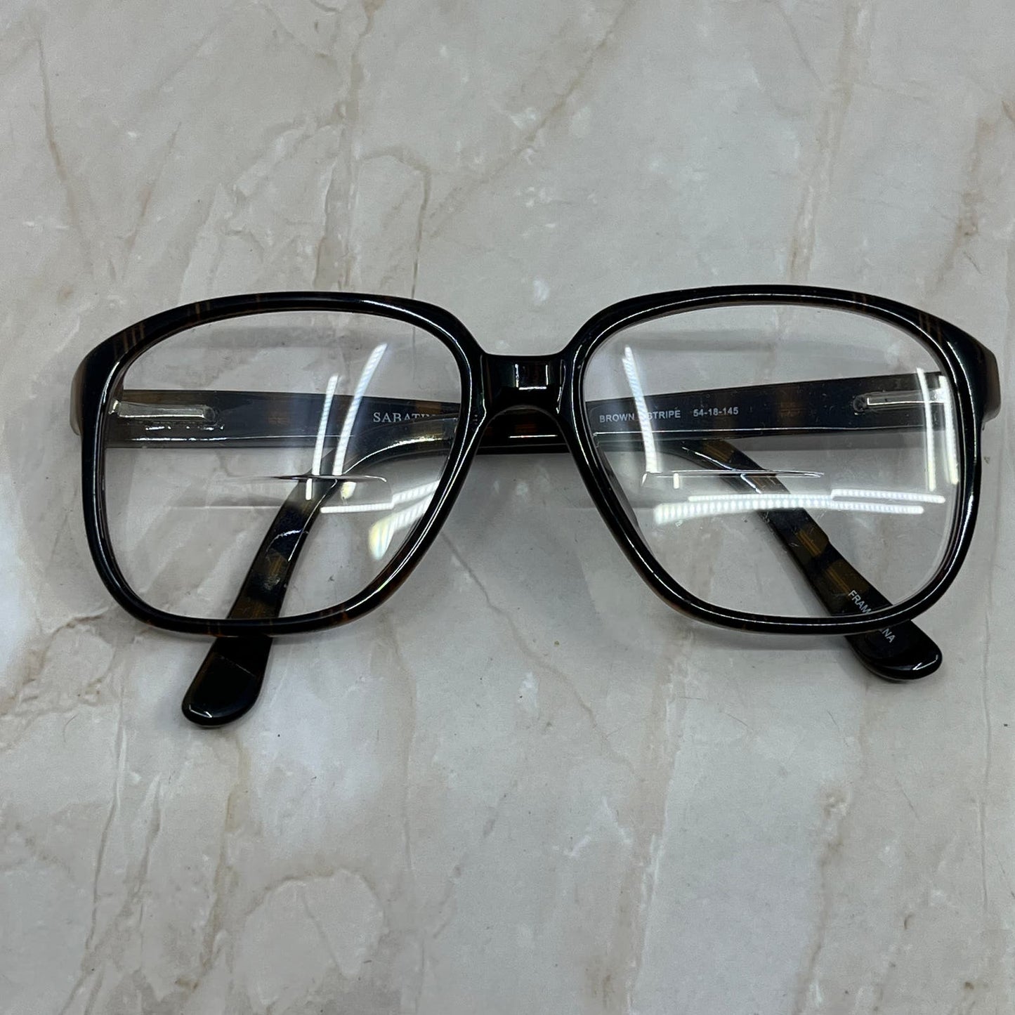 Sabatini Classic 20 Brown Stripe Acrylic Sunglasses Eyeglasses Frames TE9-G4-7