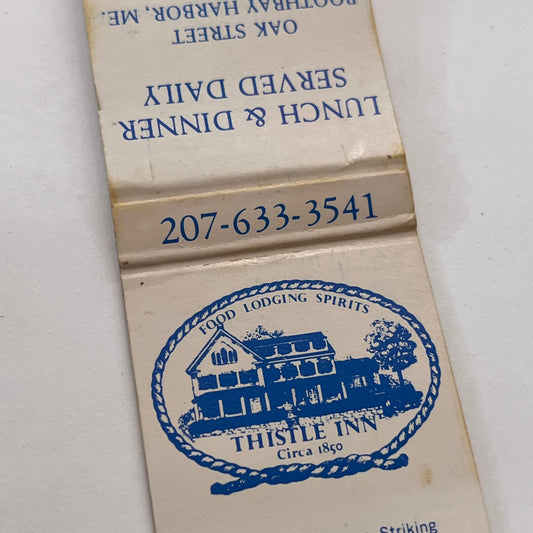 Thistle Inn Restaurant Boothbay Harbor ME Vintage Matchbook Cover MM3-2