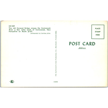 Contoocook River Bridge New Hampshire Vintage Covered Bridge Postcard PC15