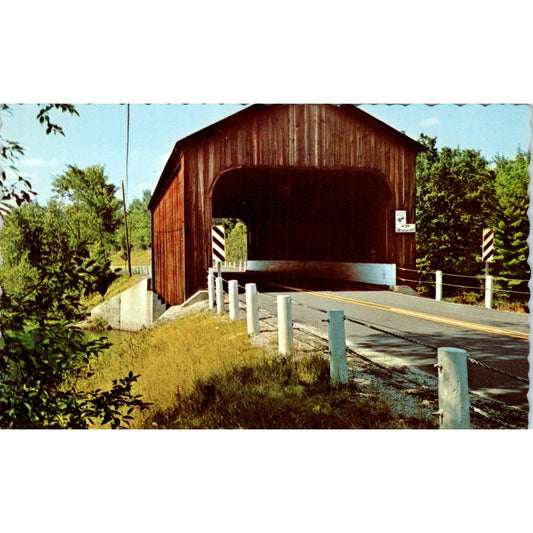 County Bridge Contoocook River Hancock Greenfield NH Covered Bridge Postcard PC1