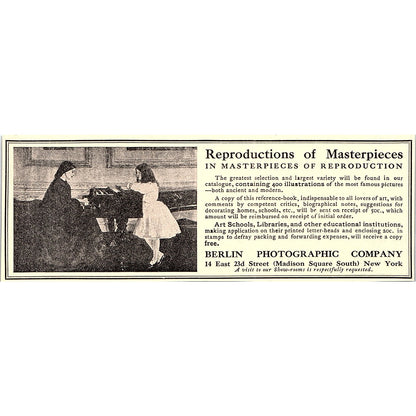 Berlin Photographic Company Reproductions of Masterpieces NY - 1908 Ad AF5-5