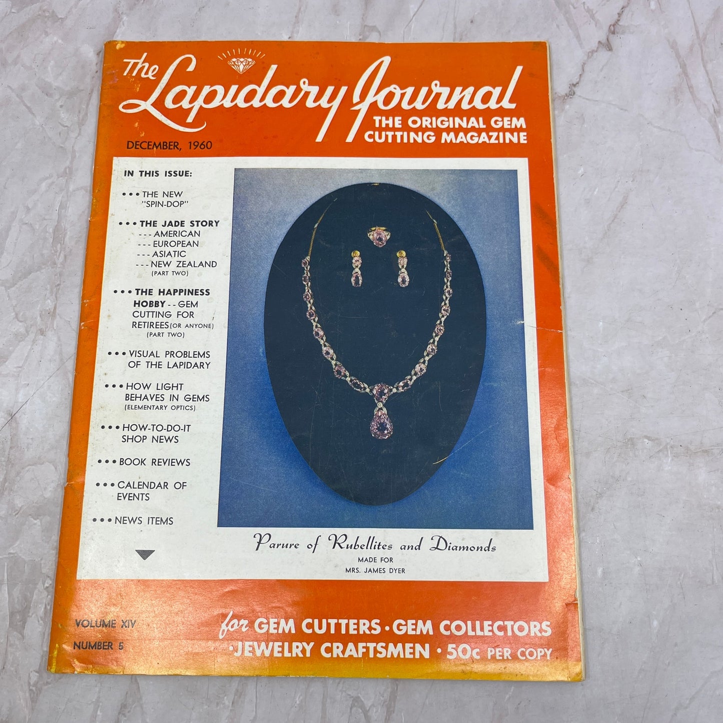 Parure of Rubellites & Diamonds Mrs. Jame Dyer - Lapidary Journal - Dec 1960 M22