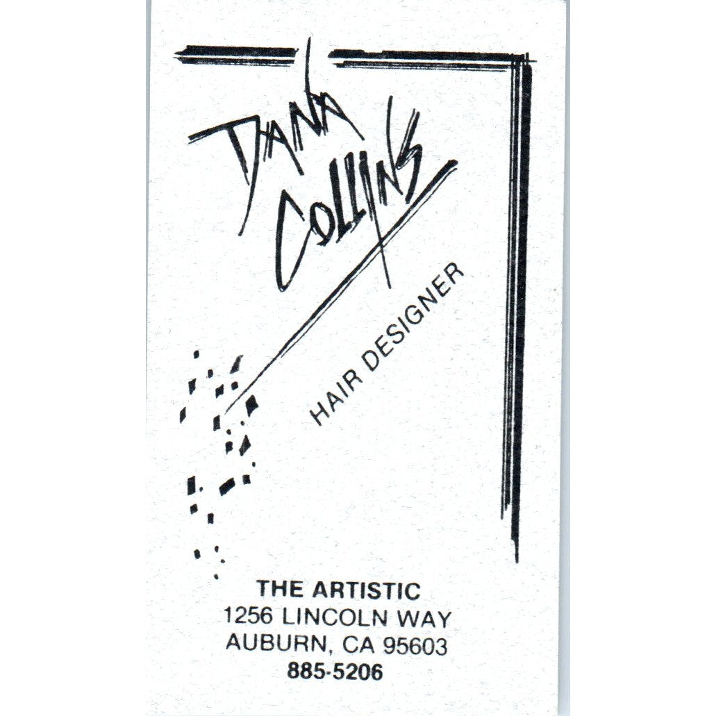 Dana Collins Hair Designer Auburn CA Vintage Business Card SD8-B18