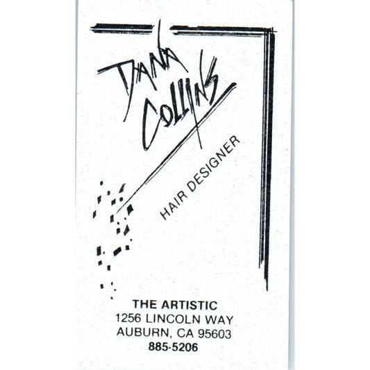 Dana Collins Hair Designer Auburn CA Vintage Business Card SD8-B18
