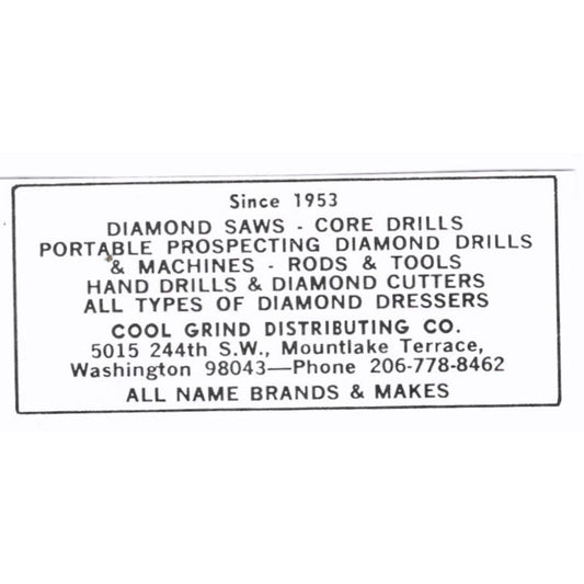 Cool Grind Distributing Co Lapidary Mountlake Terrace WA 1972 Ad AF8-S3