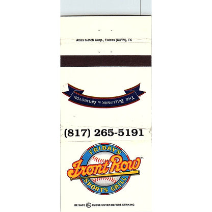 Friday's Front Row Sports Grill The Ballpark in Arlington Matchbook MM4-10