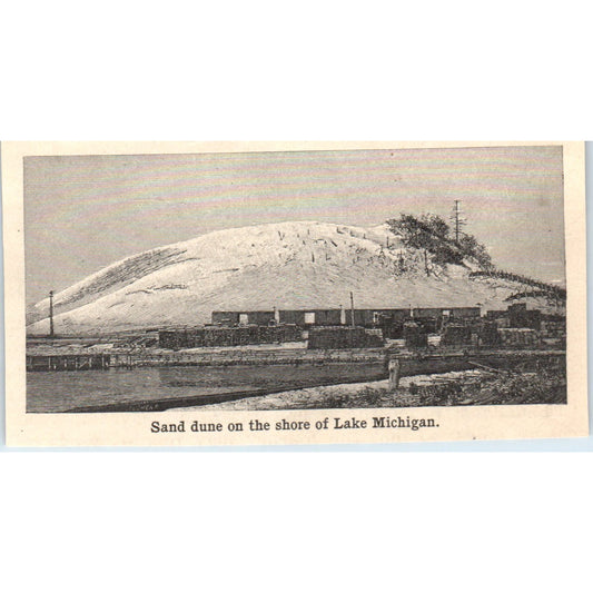 Sand Dune on the Shore of Lake Michigan 1901 Engraving AF2-P4