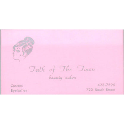 Talk of the Town Beauty Salon Long Beach Vintage Business Card SD8-B10
