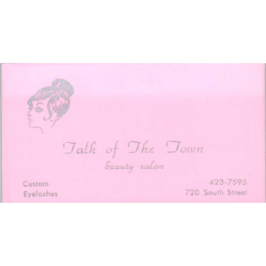 Talk of the Town Beauty Salon Long Beach Vintage Business Card SD8-B10