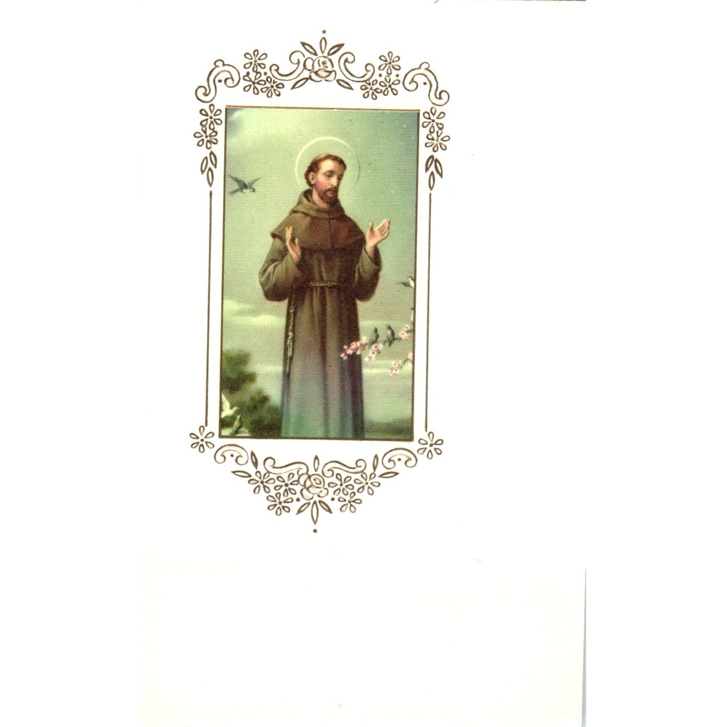 Prayer of St. Francis Vintage Catholic Prayer Card TH2-PC1