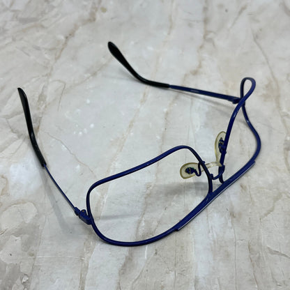 Vintage Aviator Blue Metal Wraparound Sunglasses Eyeglasses Frames TD5G1-10