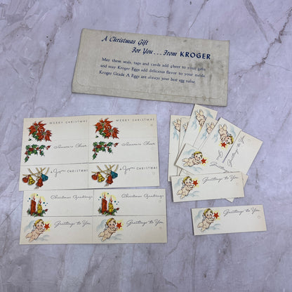 Vintage Kroger Christmas Gift Tags Unused in Envelope Ai5-PCL