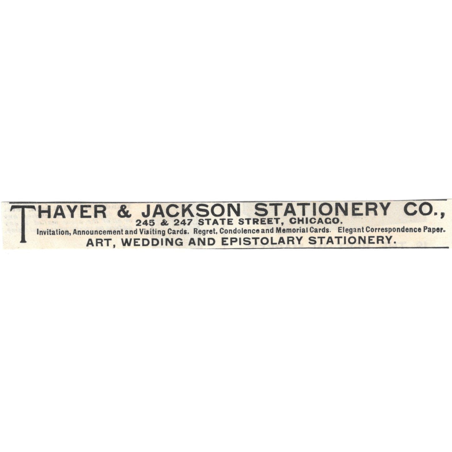 Thayer & Jackson Stationery Co Chicago c1890 Victorian Ad AE8-CH13