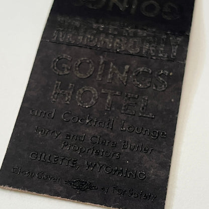 Going Hotel & Cafe Larry and Clara Butler Gillette WY Matchbook Cover TB6-MB1-14
