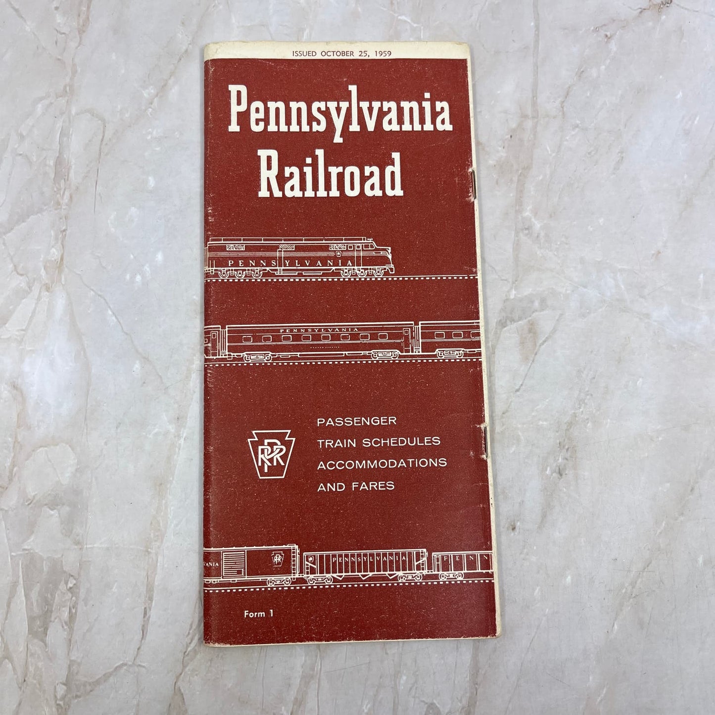 1959 Pennsylvania Railroad East-West Route Time Table TI8-S4