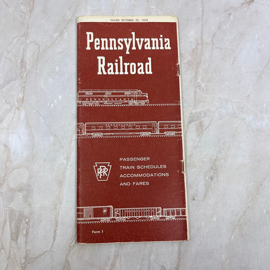 1959 Pennsylvania Railroad East-West Route Time Table TI8-S4