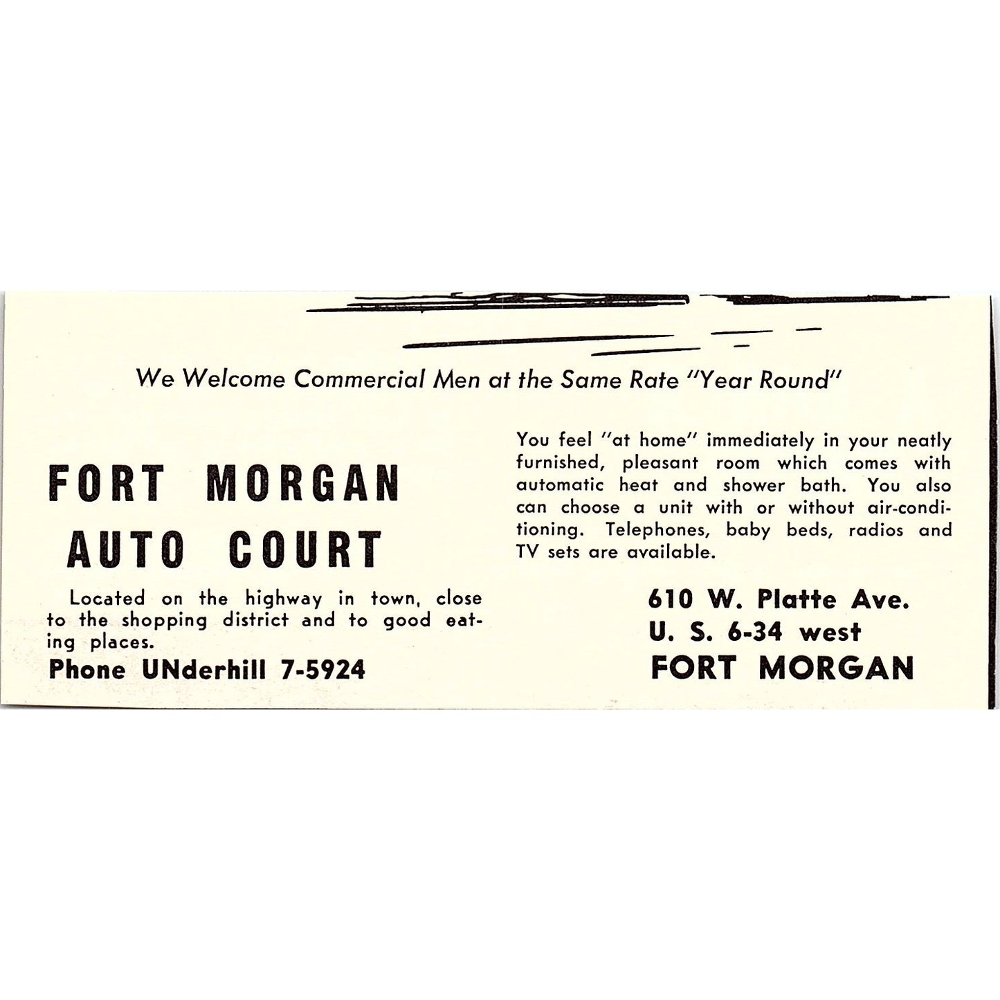 X Bar X Motel Fort Collins CO 1958 Ad AG1-M3