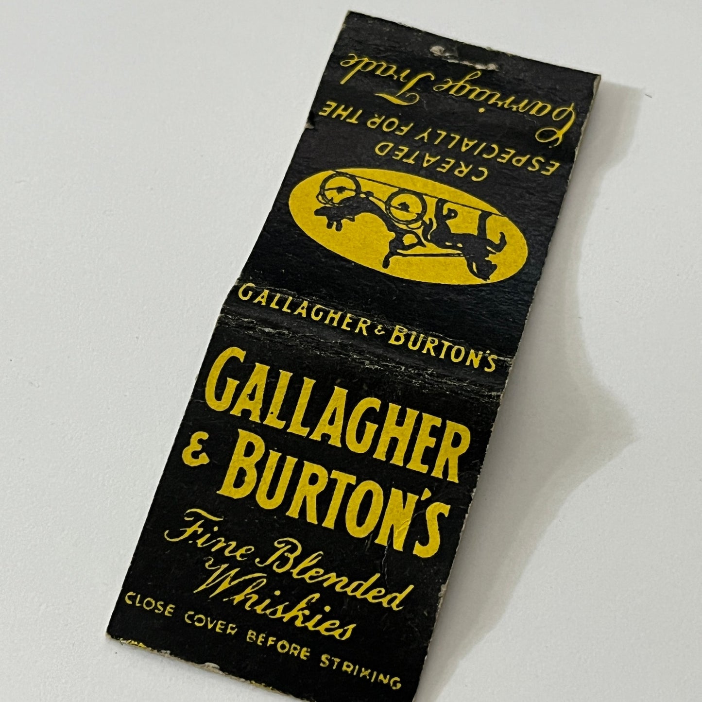 Gallagher & Burton's Fine Blended Whiskies Bristol PA Matchbook Cover TB6-MB1-12