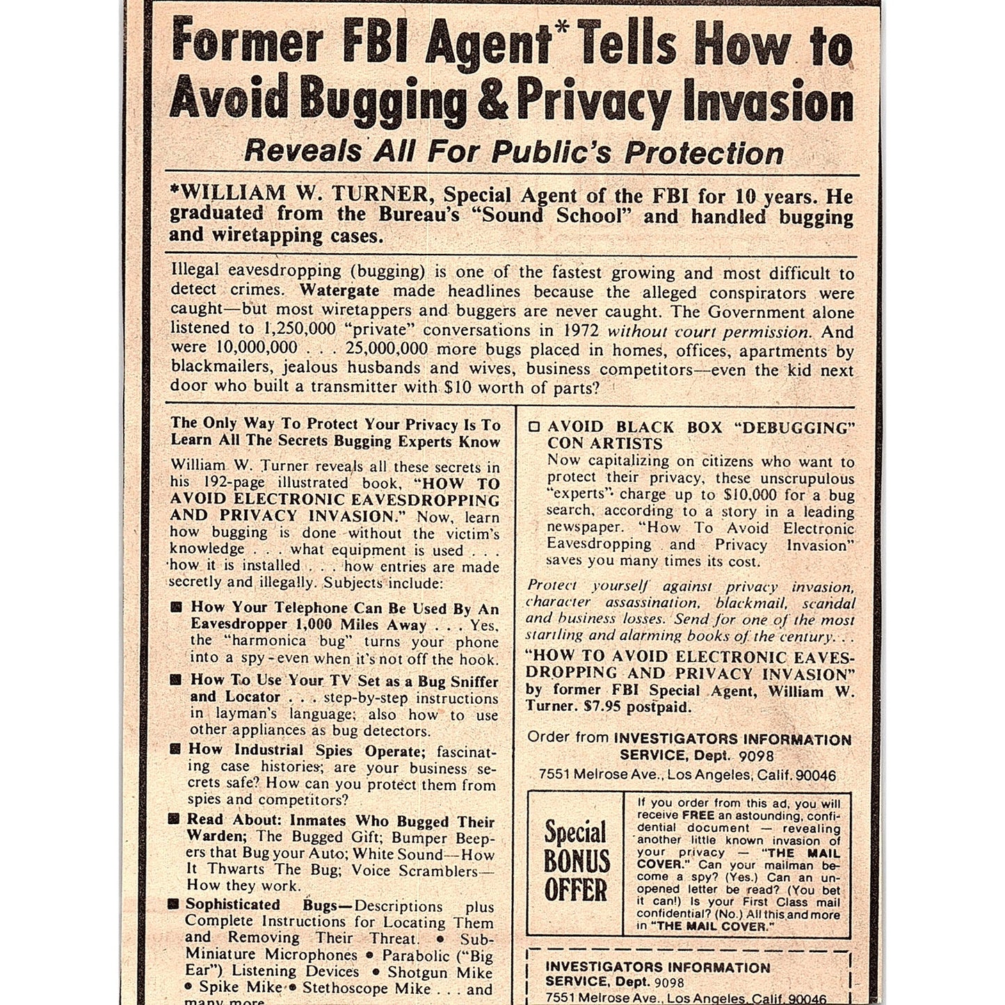 Premium Puzzle Club Official Entry Blank - Los Angeles CA 1974 Ad AG1-10