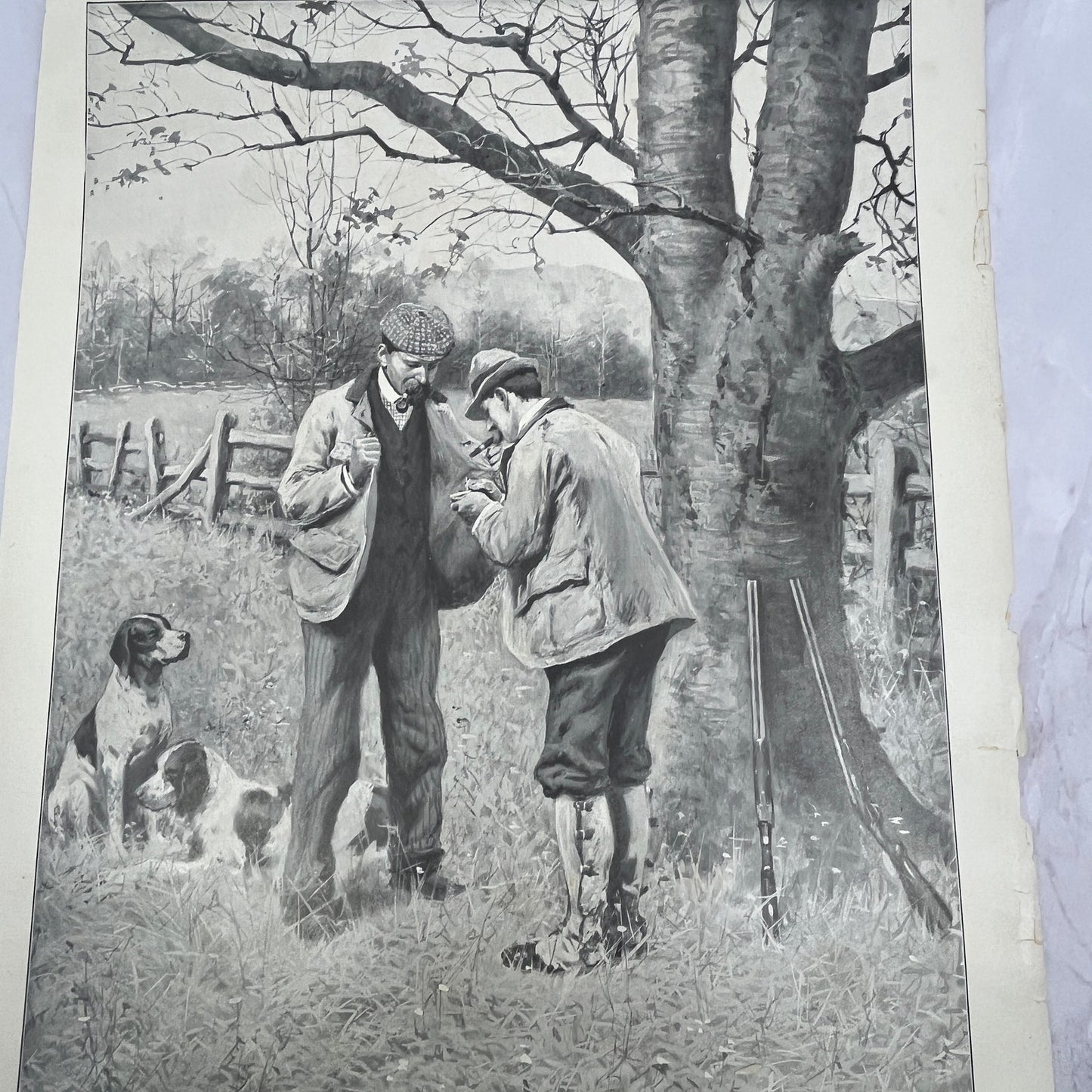 The Last Match - Hunting Scene - Original 1904 A.B. Frost Art Print V14-3