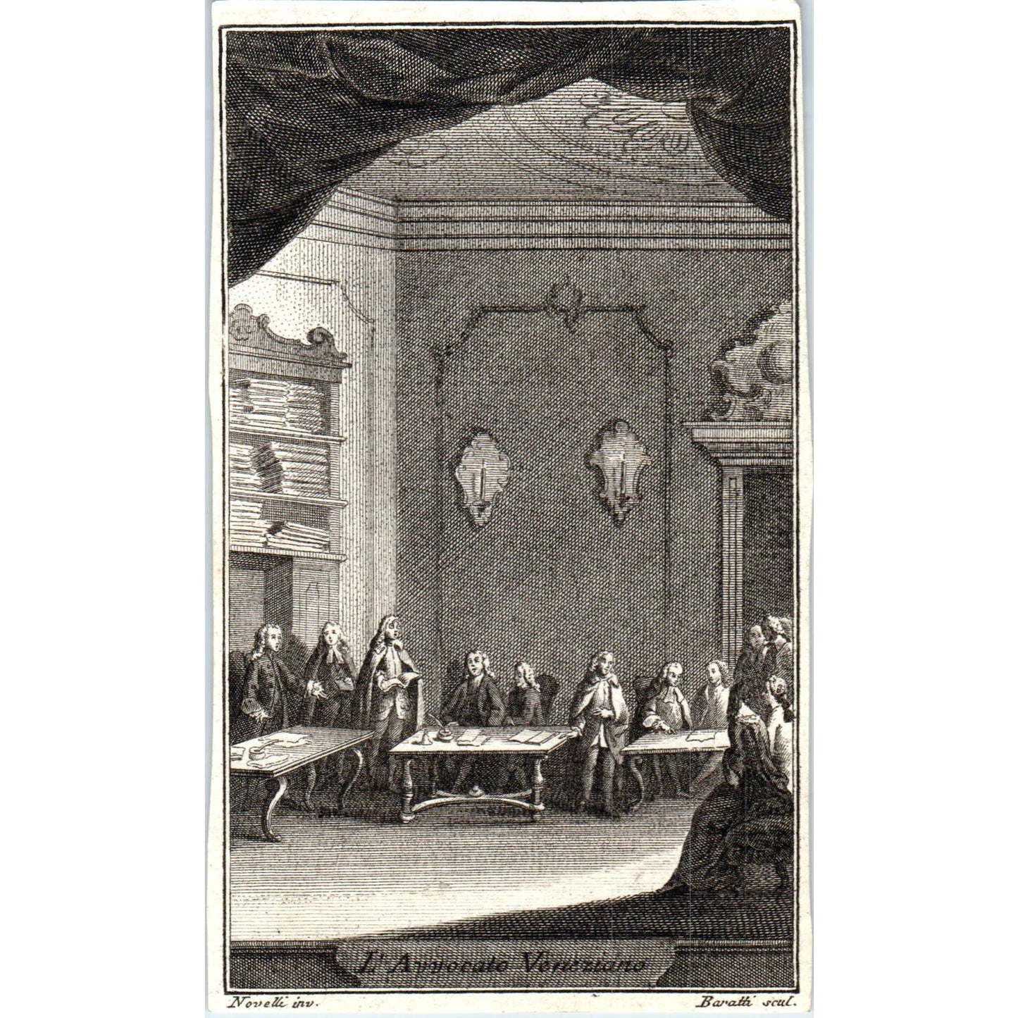 1749 Original French Engraving Plate L’avvocato veneziano Carlo Goldoni AE5-FE